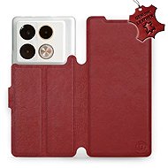 Mobiwear Leather flip book for Infinix Note 40 Pro / Note 40 Pro+ 5G - Dark Red - Phone Case