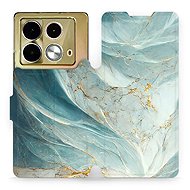 Mobiwear flip book for Infinix Note 40 - Greenish Marble - Phone Case
