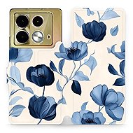 Mobiwear flip knížkové pro Infinix Note 40 - Modré květy - Phone Case