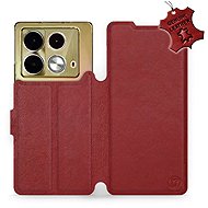 Mobiwear Leather flip book for Infinix Note 40 - Dark red - Phone Case