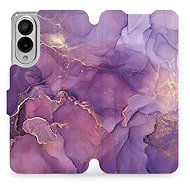 Mobiwear flip knížkové pro Samsung Galaxy S25 Edge - Fialový mramor - Phone Case