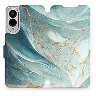Mobiwear flip knížkové pro Samsung Galaxy S25 Edge - Zelenkavý mramor - Phone Case
