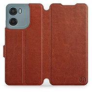 Mobiwear flip knížkové pro Motorola Moto E15 - Hnědé - Phone Case