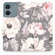 Mobiwear flip knížkové pro Motorola Moto E15 - Květy - Phone Case