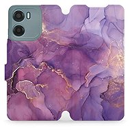 Mobiwear flip knížkové pro Motorola Moto E15 - Fialový mramor - Phone Case