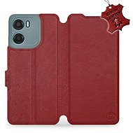 Mobiwear Kožené flip knížkové pro Motorola Moto E15 - Tmavě červené - Phone Case