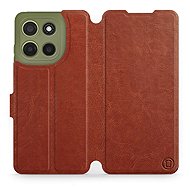Mobiwear flip knížkové pro Motorola Moto G15 - Hnědé - Phone Case