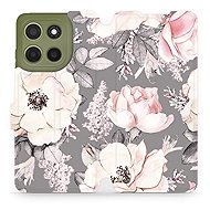 Mobiwear flip knížkové pro Motorola Moto G15 - Květy - Phone Case