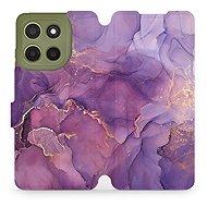 Mobiwear flip knížkové pro Motorola Moto G15 - Fialový mramor - Phone Case