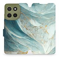 Mobiwear flip knížkové pro Motorola Moto G15 - Zelenkavý mramor - Phone Case