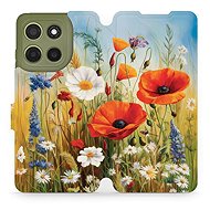 Mobiwear flip book for Motorola Moto G15 - Summer Meadow - Phone Case