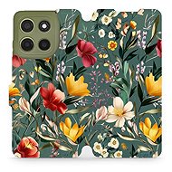 Mobiwear flip book for Motorola Moto G15 - Green Meadow - Phone Case