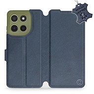 Mobiwear Kožené flip knížkové pro Motorola Moto G15 - Modré - Phone Case