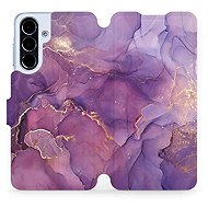 Mobiwear flip book for Samsung Galaxy A56 - Purple marble - Phone Case