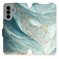 Mobiwear flip book for Samsung Galaxy A36 - Greenish marble - Phone Case