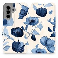 Mobiwear flip knížkové pro Samsung Galaxy A36 - Modré květy - Phone Case