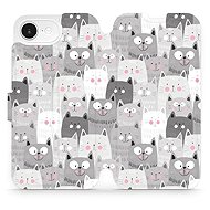 Mobiwear flip book for Apple iPhone 16e / 17e - Cats - Phone Case