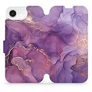 Mobiwear flip book for Apple iPhone 16e / 17e - Purple Marble - Phone Case