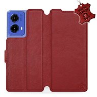 Mobiwear flip book leather for Motorola Moto G85 5G - Dark red - L_DRS - Phone Case