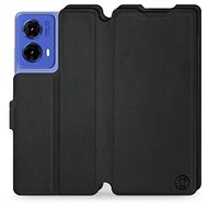 Mobiwear Soft Touch flip book for Motorola Moto G85 5G - Black - Phone Case