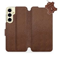 Mobiwear flip for Samsung Galaxy S24 FE, leather - brown - Phone Case