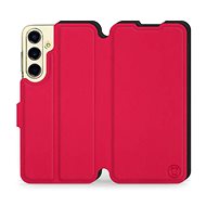 Mobiwear Soft Touch flip for Samsung Galaxy S24 FE - red, black - Phone Case