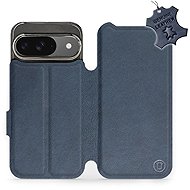 Mobiwear leather flip book for Google Pixel 9 / 9 Pro - Blue - L_NBS - Phone Case