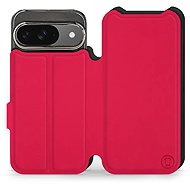 Mobiwear Soft Touch flip book for Google Pixel 9 / 9 Pro - Red & Black - Phone Case