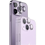 Blueo Sapphire Crystal Stainless Steel Camera Lens Protector Black iPhone 15 Pro - Ochranné sklo na objektív