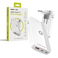 Mobile Origin 65W GaN III Slim Charger dual USB-C Single USB-A White - Wall Charger
