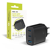 Mobile Origin GaN 40W Wall Charger MO13 Black 1 USB-A + 2 USB-C - Wall Charger