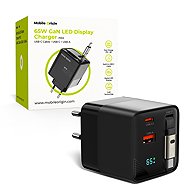 Mobile Origin 65W GaN Display Charger PW2 - USB-C Cable + USB-C + USB-A - Wall Charger