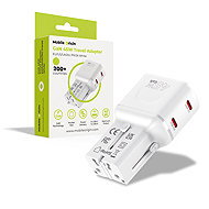 Mobile Origin GaN 45W Travel Adapter, EU/US/UK/AU PW26 White - Travel Adapter