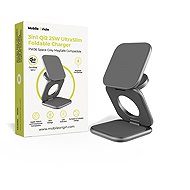 Mobile Origin 3in1 Qi2 25W UltraSlim Foldable Charger PW36 MagSafe Compatible Space Grey - Wireless Charger