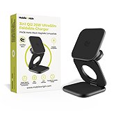 Mobile Origin 3in1 Qi2 25W UltraSlim Foldable Charger PW36 MagSafe Compatible, Matte Black - Vezeték nélküli töltő
