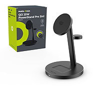 Mobile Origin Qi2 25W PowerStand Pro 3-in-1 with 40–60W AVS GaN Charger PW40 Black - Wireless Charger