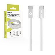 Mobile Origin 60W UltraSlim USB-C to USB-C Cable 1 m CB11 White - Data Cable