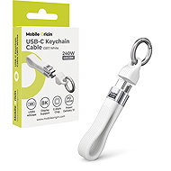 Mobile Origin 240W 40Gbps 8K USB-C Keychain Cable CB17 White - Data Cable