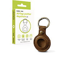 Mobile Origin AirTag Leather Keychain A6 Midnight Brown - AirTag Key Ring