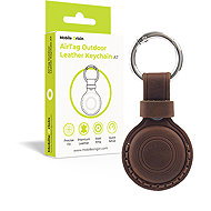 Mobile Origin AirTag Outdoor Leather Keychain A7 Midnight Brown - AirTag Key Ring