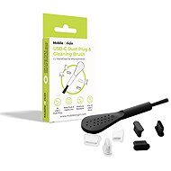 Mobile Origin USB-C Dust Plugs Black & White + Cleaning Brush, CL1 - Cleaning Kit