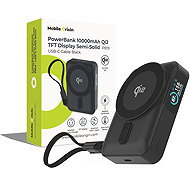 Mobile Origin 10000 mAh Qi2 TFT Display Semi-Solid PowerBank PB19 - USB-C Cable Black - Powerbank