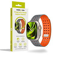 Mobile Origin Magnetic Strap Apple Watch 49mm/46mm/45mm/44mm Grey Orange - Watch Strap