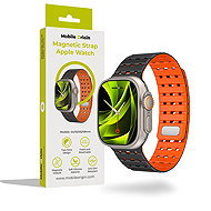 Mobile Origin Magnetic Strap Apple Watch 49mm/46mm/45mm/44mm Black Orange - Watch Strap