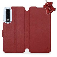 Mobiwear Leather flip book for OnePlus Nord 5 - Dark Red - Phone Case
