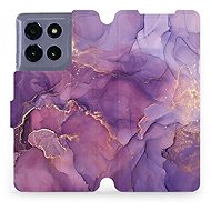 Mobiwear flip book for Motorola Moto G86 5G - Purple marble - Phone Case