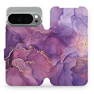Mobiwear flip book for Google Pixel 10 Pro XL - Purple Marble - Phone Case