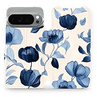 Mobiwear flip book for Google Pixel 10 Pro XL - Blue Flowers - Phone Case