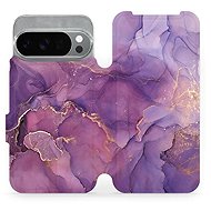 Mobiwear flip book for Google Pixel 10 Pro - Purple Marble - Phone Case