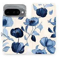 Mobiwear flip book for Google Pixel 10 - Blue flowers - Phone Case